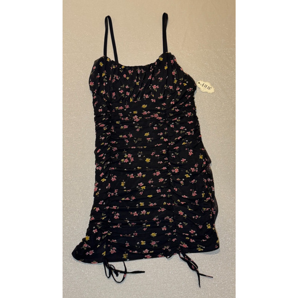 AUW Floral Mini Babydoll Sundress Adjustable Straps Elastic Pullover - 2X - Picture 1 of 8